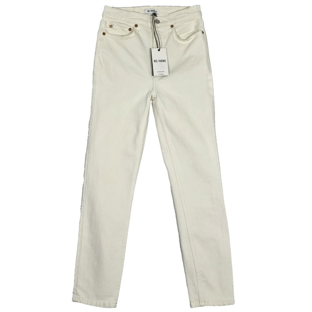 RE/DONE Womens Denim Jeans 26 90s High Rise Ankle Crop Vintage White READ AS IS